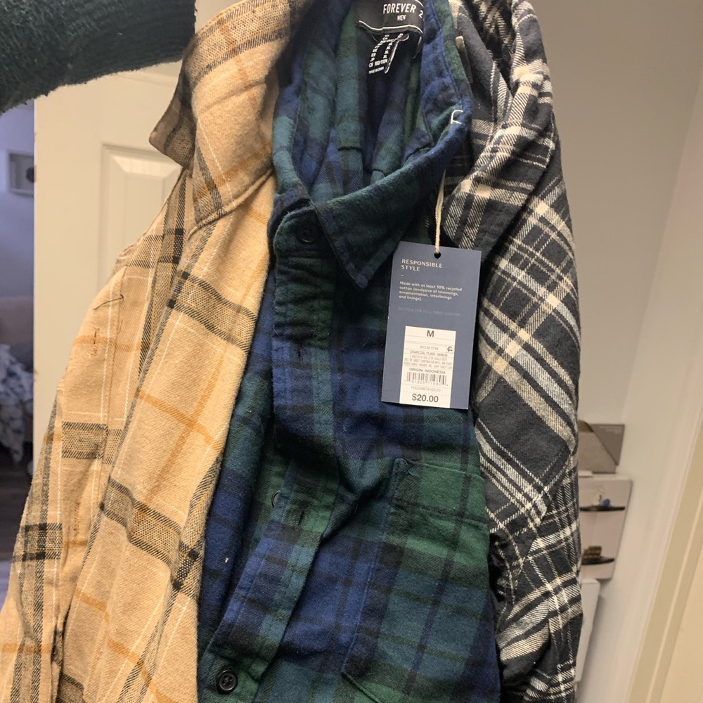 Bundle of plaid shirts unisex amazing shape